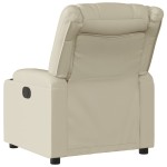 vidaXL Fotoliu rabatabil electric, crem, piele ecologică