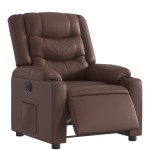 vidaXL Fotoliu rabatabil electric, maro, piele ecologică