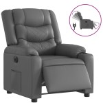 vidaXL Fotoliu rabatabil electric, gri, piele ecologică