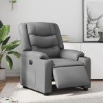 vidaXL Fotoliu rabatabil electric, gri, piele ecologică