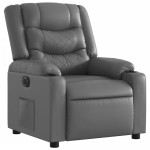 vidaXL Fotoliu rabatabil electric, gri, piele ecologică