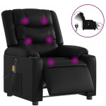 vidaXL Fotoliu electric de masaj rabatabil, negru, piele ecologică