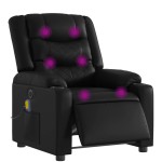 vidaXL Fotoliu electric de masaj rabatabil, negru, piele ecologică