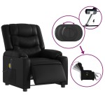 vidaXL Fotoliu electric de masaj rabatabil, negru, piele ecologică