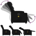 vidaXL Fotoliu electric de masaj rabatabil, negru, piele ecologică