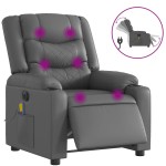 vidaXL Fotoliu de masaj electric rabatabil, gri, piele ecologică vidaXL Fotoliu de masaj electric rabatabil, gri, piele ecologică