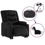 vidaXL Fotoliu rabatabil electric cu ridicare, negru, piele ecologică