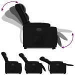 vidaXL Fotoliu rabatabil electric cu ridicare, negru, piele ecologică