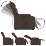 vidaXL Fotoliu rabatabil electric cu ridicare, maro, piele ecologică