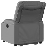 vidaXL Fotoliu rabatabil electric cu ridicare, gri, piele ecologică