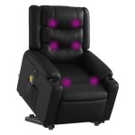 vidaXL Fotoliu electric masaj rabatabil cu ridicare, negru