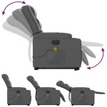 vidaXL Fotoliu masaj rabatabil electric cu ridicare, gri, piele eco