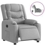 vidaXL Fotoliu rabatabil electric, gri deschis, textil