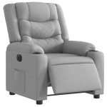 vidaXL Fotoliu rabatabil electric, gri deschis, textil