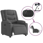 vidaXL Fotoliu rabatabil electric, gri închis, material textil
