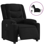 vidaXL Fotoliu rabatabil electric, negru, material textil