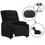 vidaXL Fotoliu rabatabil electric, negru, material textil