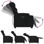 vidaXL Fotoliu rabatabil electric, negru, material textil