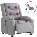 vidaXL Fotoliu electric de masaj rabatabil, gri deschis, microfibră