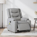 vidaXL Fotoliu electric de masaj rabatabil, gri deschis, microfibră