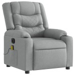 vidaXL Fotoliu electric de masaj rabatabil, gri deschis, microfibră