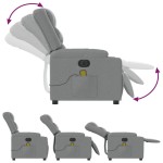 vidaXL Fotoliu electric de masaj rabatabil, gri deschis, microfibră