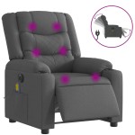 vidaXL Fotoliu electric de masaj rabatabil, gri închis, textil