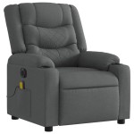 vidaXL Fotoliu electric de masaj rabatabil, gri închis, textil