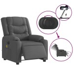 vidaXL Fotoliu electric de masaj rabatabil, gri închis, textil