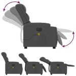 vidaXL Fotoliu electric de masaj rabatabil, gri închis, textil