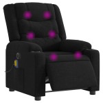 vidaXL Fotoliu electric de masaj rabatabil, negru, textil vidaXL Fotoliu electric de masaj rabatabil, negru, textil