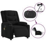 vidaXL Fotoliu electric de masaj rabatabil, negru, textil vidaXL Fotoliu electric de masaj rabatabil, negru, textil
