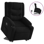 vidaXL Fotoliu rabatabil cu ridicare pe verticală, negru, textil