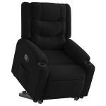vidaXL Fotoliu rabatabil cu ridicare pe verticală, negru, textil