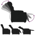 vidaXL Fotoliu rabatabil cu ridicare pe verticală, negru, textil