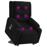 vidaXL Fotoliu rabatabil de masaj, cu ridicare, negru, material textil