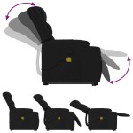 vidaXL Fotoliu rabatabil de masaj, cu ridicare, negru, material textil