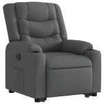 vidaXL Fotoliu electric rabatabil cu ridicare, gri închis, textil