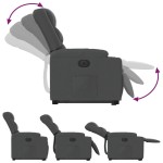 vidaXL Fotoliu electric rabatabil cu ridicare, gri închis, textil