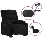 vidaXL Fotoliu electric rabatabil cu ridicare, negru, textil