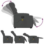 vidaXL Fotoliu electric masaj rabatabil cu ridicare, gri închis textil