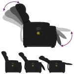 vidaXL Fotoliu electric de masaj rabatabil cu ridicare, negru, textil