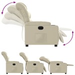 vidaXL Fotoliu rabatabil electric, crem, piele ecologică