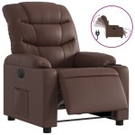 vidaXL Fotoliu rabatabil electric, maro, piele ecologică