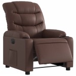 vidaXL Fotoliu rabatabil electric, maro, piele ecologică