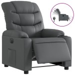 vidaXL Fotoliu rabatabil electric, gri, piele ecologică