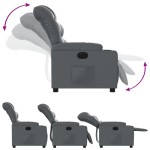 vidaXL Fotoliu rabatabil electric, gri, piele ecologică