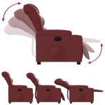 vidaXL Fotoliu rabatabil electric, roșu vin, piele ecologică
