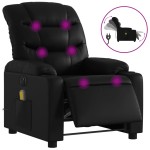 vidaXL Fotoliu electric de masaj rabatabil, negru, piele ecologică vidaXL Fotoliu electric de masaj rabatabil, negru, piele ecologică