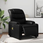 vidaXL Fotoliu electric de masaj rabatabil, negru, piele ecologică vidaXL Fotoliu electric de masaj rabatabil, negru, piele ecologică